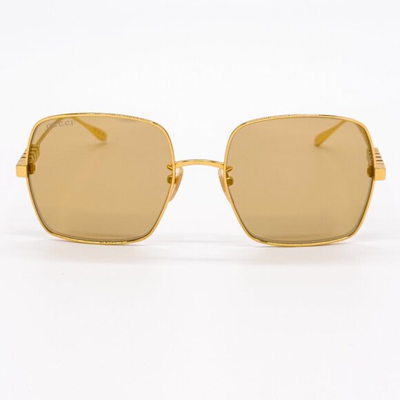 NEW GUCCI GG1434S 004 SQUARE GOLD SUNGLASSES GUCCI EYEWEAR main image 7